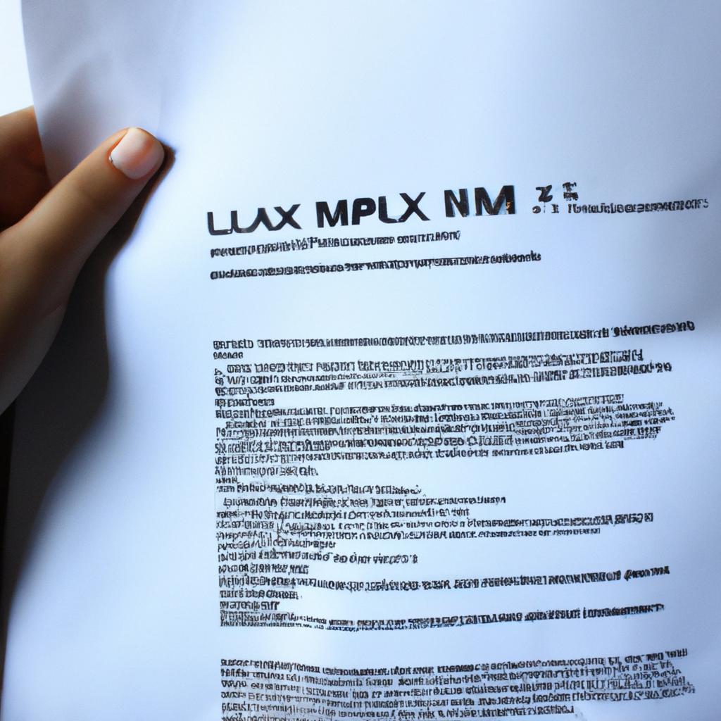 Person holding XML document, writing